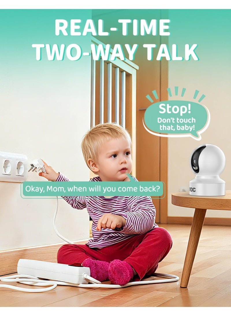 AOC 360° WiFi Security Camera, AI Enhanced 1080P Indoor Camera (Video Enhanced to 2K-Like Detail), Motion Detection, Smart Tracking, Privacy Mode, Two-Way Audio, Night Vision, Supports Up to 128GB TF Card & Cloud Storage, Remote Monitoring for Home, Baby, Pet & Elder Care - Image 3