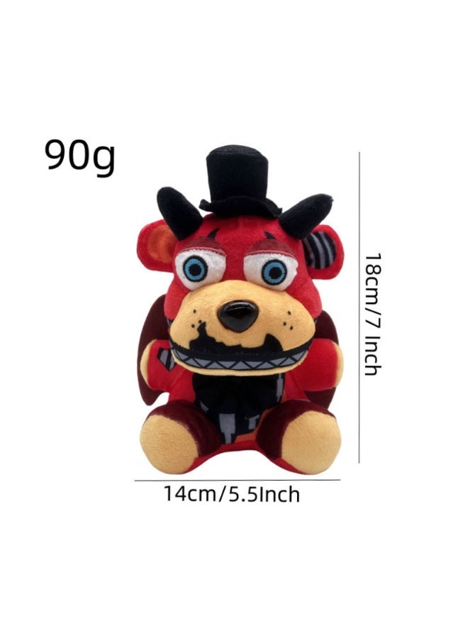 Midnight Bear Plush Toy - 18cm Little Red Fox, Brown Bear, Purple Rabbit - FNAF Figures (1st to 6th Generation)