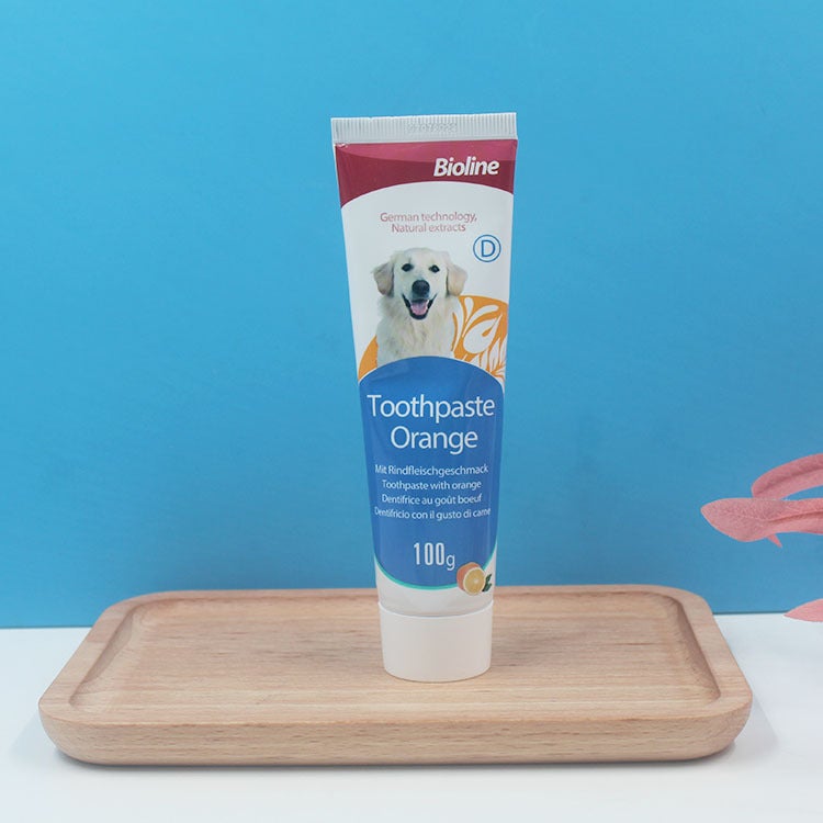 Generic Bioline Pet Toothpaste Mint Beef Orange Flavors Sweet orange flavor (single toothbrush without packaging) 