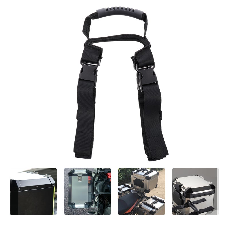 Motorbike Rear Side Box Pannier Handle Strap Rope Motorcycle Accessories (Black) - Image 1