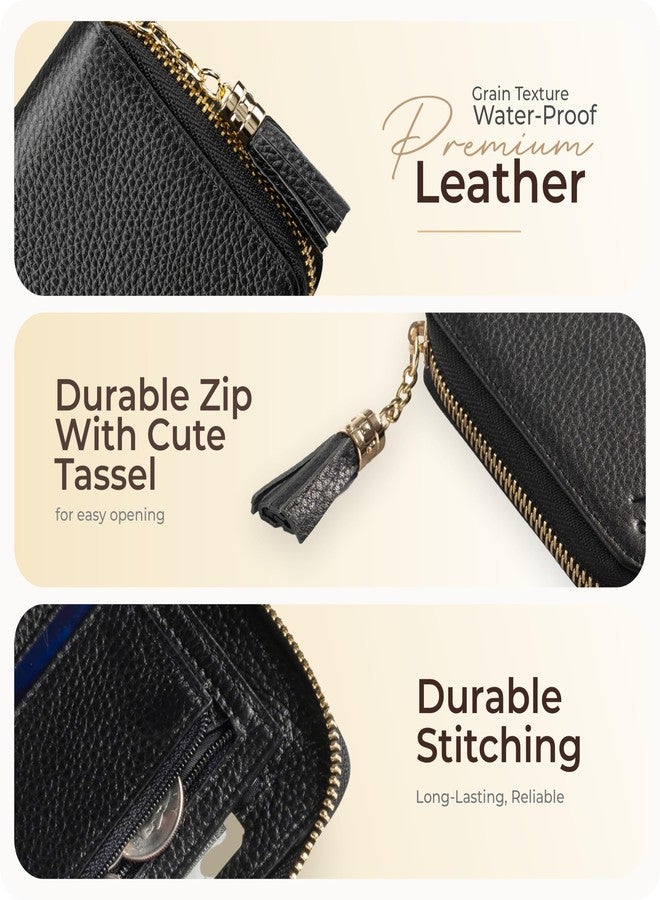 Claasico RFID Small Zipper Wallet for Women, Ladies Genuine Leather Bifold with Coin Zipper Pocket w/Anti-Theft Travel Protection - Image 5