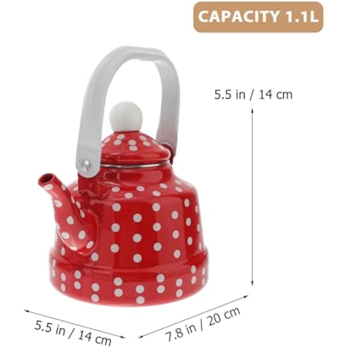 DOITOOL Vintage Tea Kettle 11L Enamel Tea Kettle For Stove Top With Handle Enamel On Steel Water Teapot For Home Kitchen No Whistling - Image 4