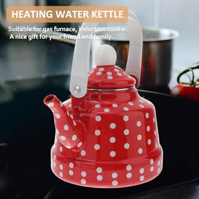DOITOOL Vintage Tea Kettle 11L Enamel Tea Kettle For Stove Top With Handle Enamel On Steel Water Teapot For Home Kitchen No Whistling - Image 3