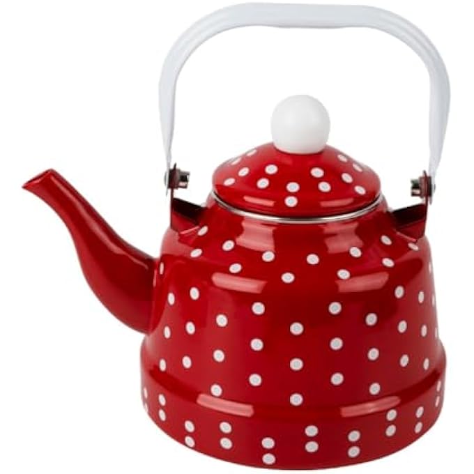 DOITOOL Vintage Tea Kettle 11L Enamel Tea Kettle For Stove Top With Handle Enamel On Steel Water Teapot For Home Kitchen No Whistling - Image 1