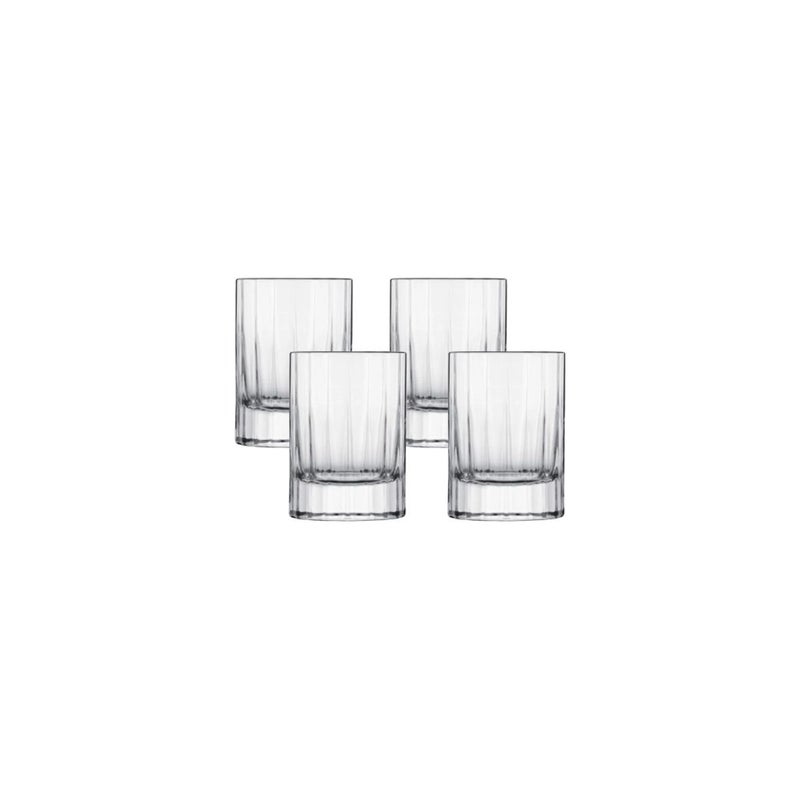 Luigi Bormioli Luigi Bormioli Bach 225 oz Liqueur Glasses Set of 4  Fine LaserCut Rims Durable Thick Base Made of SONhyx Crystal  Sinuous Design Mixed Drink Glass  Made in Italy Dishwasher Safe
