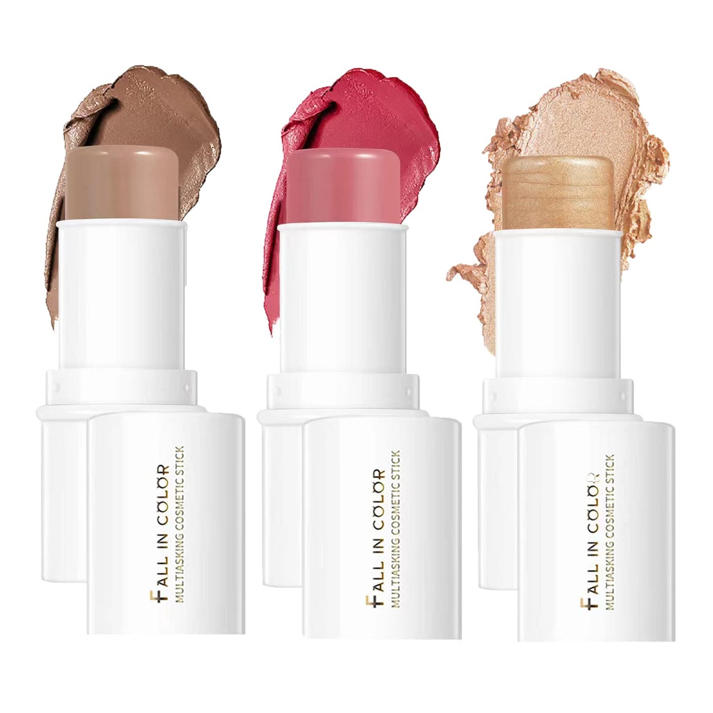 MEICOLY Makeup Sticks Set Contour StickBlush Stick Highlighter StickFacial Repair Bronzer 3D Wonder Shading Stick Multi Stick Trio Cream Face Blush for Cheeks Lip Eye