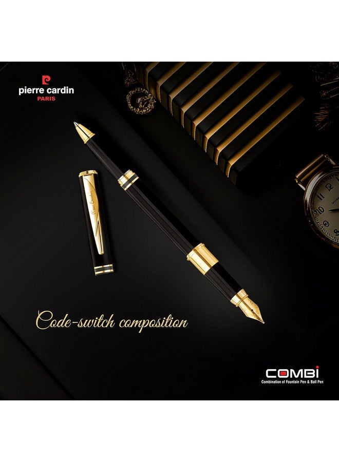 بيير كاردان قلم كومبي ممتاز | مزيج من قلم حبر جاف وقلم حبر سائل | قلم حبر جاف فاخر للكتابة الدقيقة، قلم حبر سائل ناعم وخالٍ من العيوب | 2 × عبوة إعادة تعبئة صغيرة الحجم و4 × خراطيش متضمنة | عبوة من قطعة واحدة - Image 4