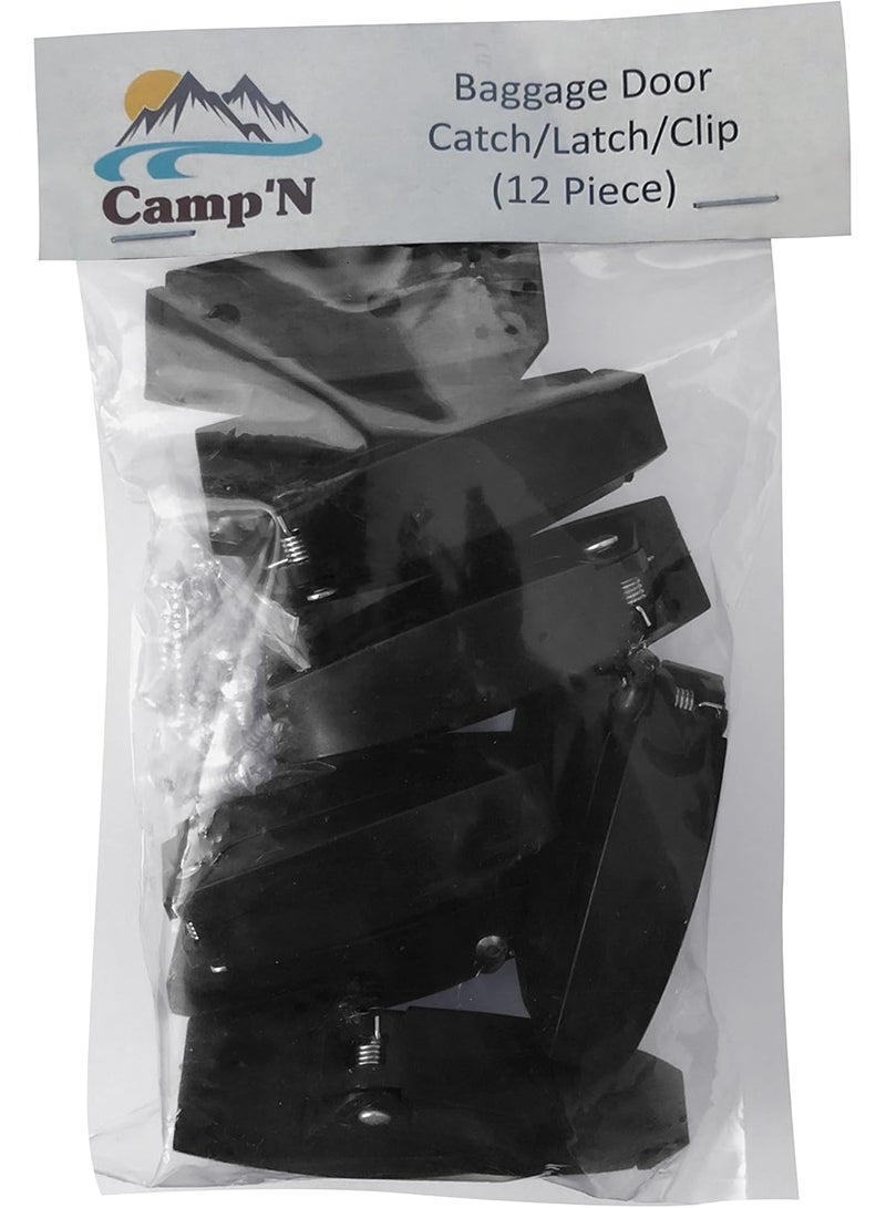 Camp'N Black RV Storage Door Latch 12-Pack - Sturdy Spring Clip & Mounting Hardware for RV Campers - Perfect RV Compartment Door Latch Solution for Secure and Convenient Storage - Image 4