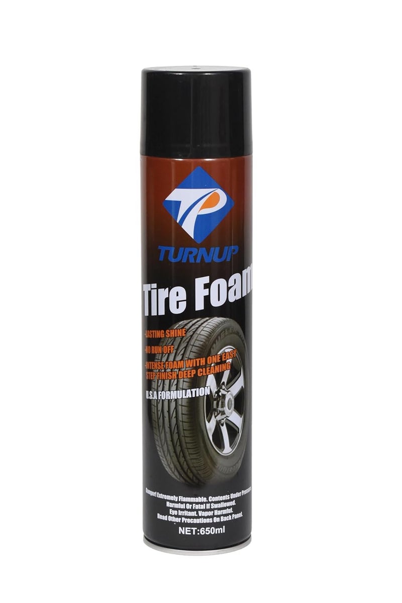 TURNUP TURN UP Tire Foam – Cleans, Shines & Protects Tires – Long-Lasting Wet Black Finish – Easy Spray Application - Image 1