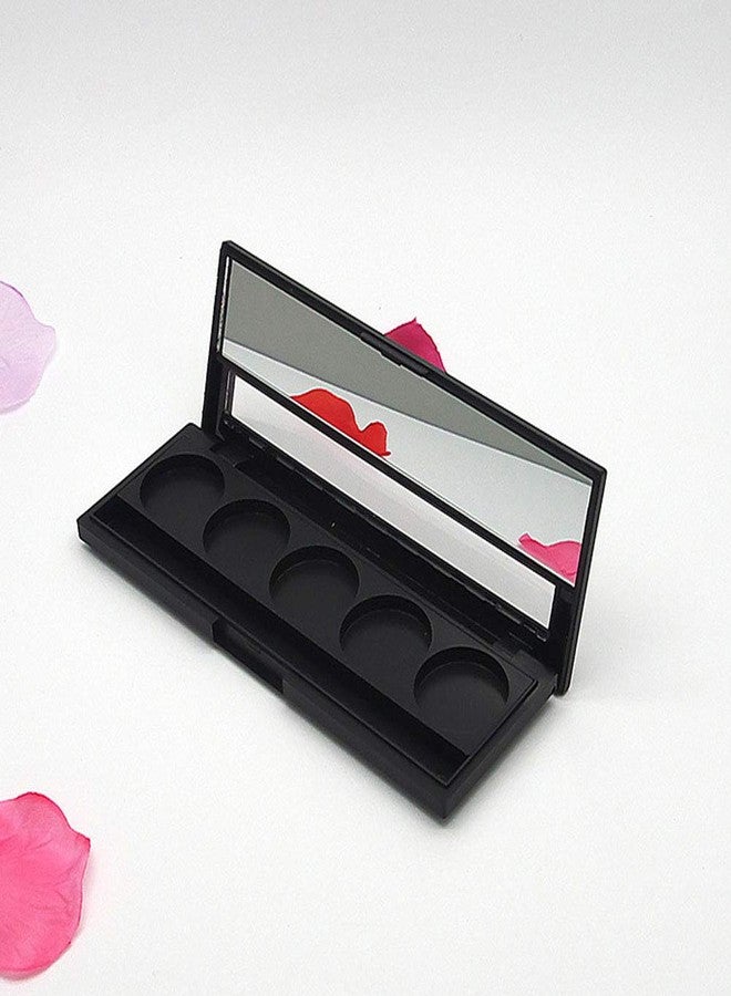 Teensery 2 Pcs 5 Grids Empty Eyeshadow Palette Cosmetics Makeup Storage Container DIY Eye Shadow Palette Case with Mirror and Window for Blush Eyebrow Powder Lipstick, Inner Diameter 26mm - Image 3