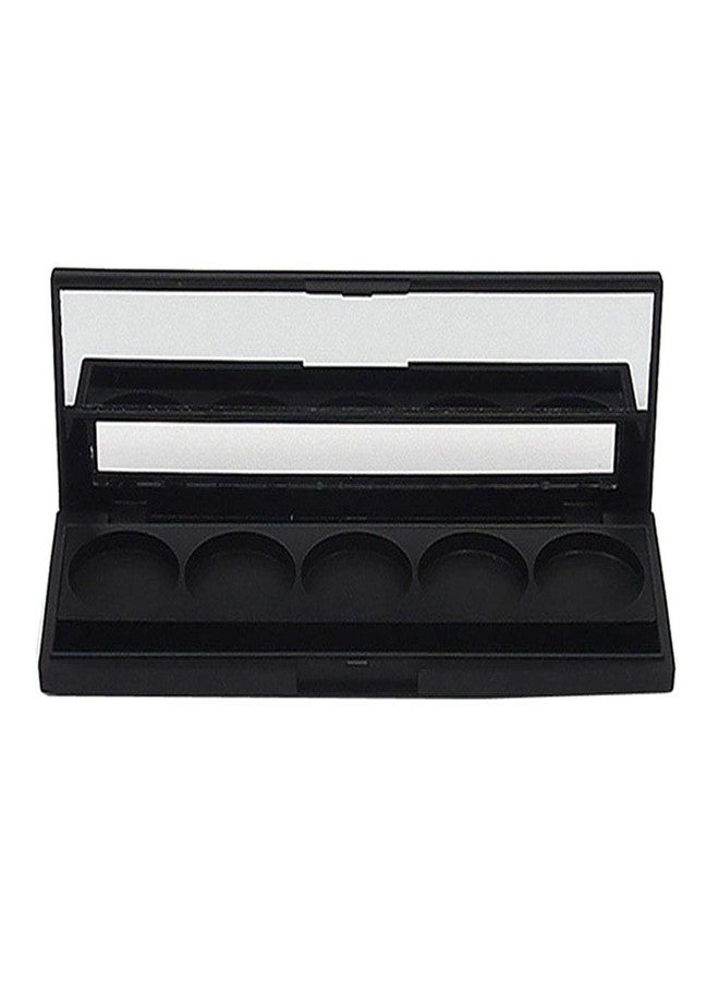 Teensery 2 Pcs 5 Grids Empty Eyeshadow Palette Cosmetics Makeup Storage Container DIY Eye Shadow Palette Case with Mirror and Window for Blush Eyebrow Powder Lipstick, Inner Diameter 26mm - Image 1