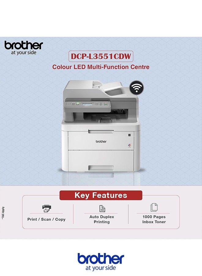 Brother Printer L3551CDW - Wireless Color Laser Printer with Duplex Printing  - Image 4