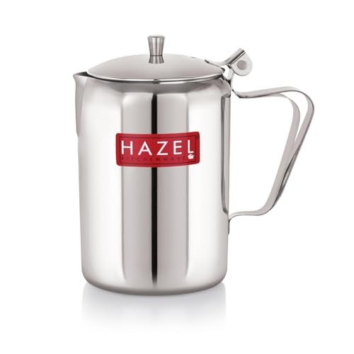 HAZEL Stainless Steel Coffee Pot with Lid & Handle | Milk & Tea Warmer, Spill Proof, 750 ML - Image 1