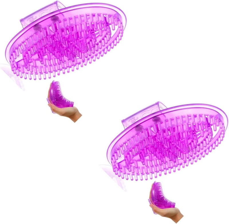 دويدول 2 قطع فرشاة تدليك سيليكون لتدليك الجسم فرشاة تدليك للبطن بنفسجي مدلك يدوي