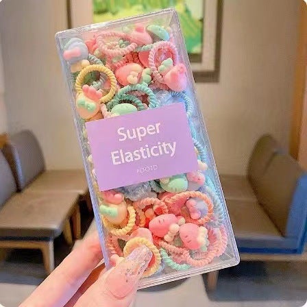 Generic Baby Cartoon Hair Ties Soft Elastic Kids Headwear 16# carrot (30 Pack)