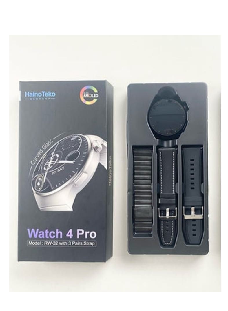 Haino Teko Haino Teko RW32 Smart Watch HD IPS Amoled Screen,Curved Glass With 3 Straps Silicone And Stainless Steel And Leather - Image 2