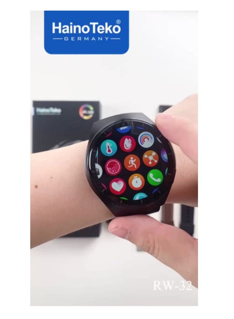 Haino Teko Haino Teko RW32 Smart Watch HD IPS Amoled Screen,Curved Glass With 3 Straps Silicone And Stainless Steel And Leather - Image 3