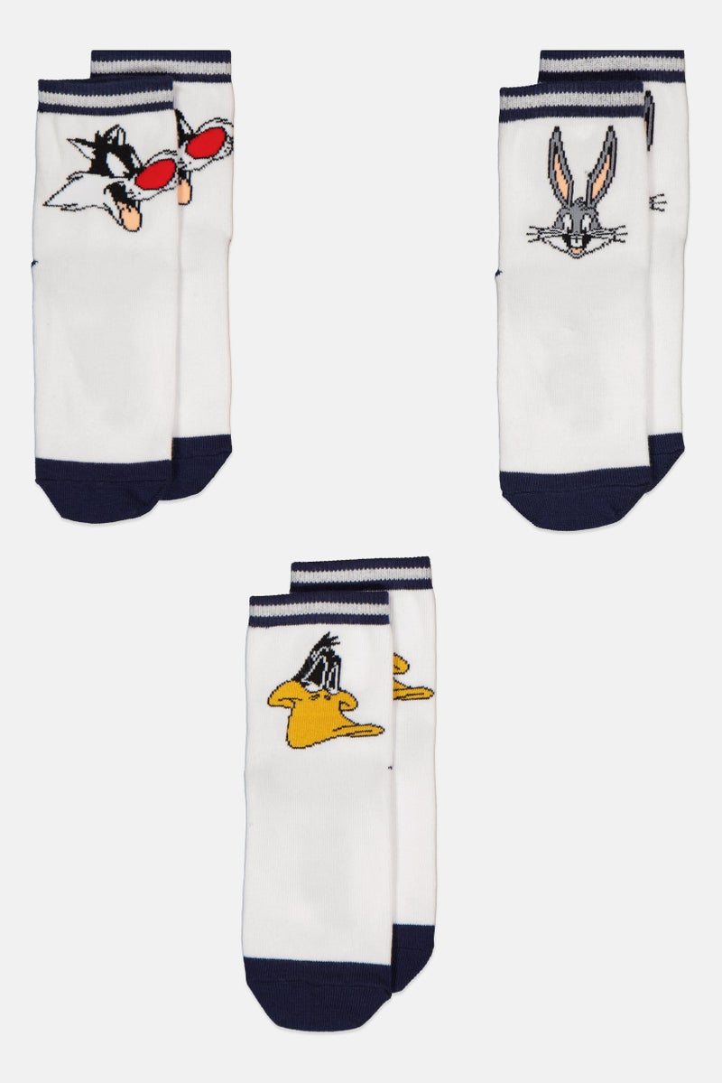Looney Tunes Kids Boy 3 Pairs Ankle Socks, Multicolor  - Image 4