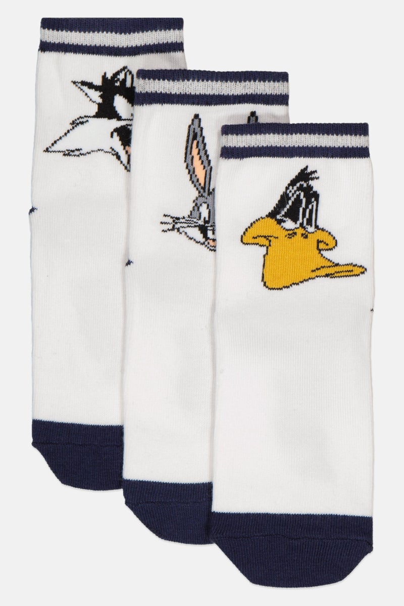 Looney Tunes Kids Boy 3 Pairs Ankle Socks, Multicolor  - Image 1