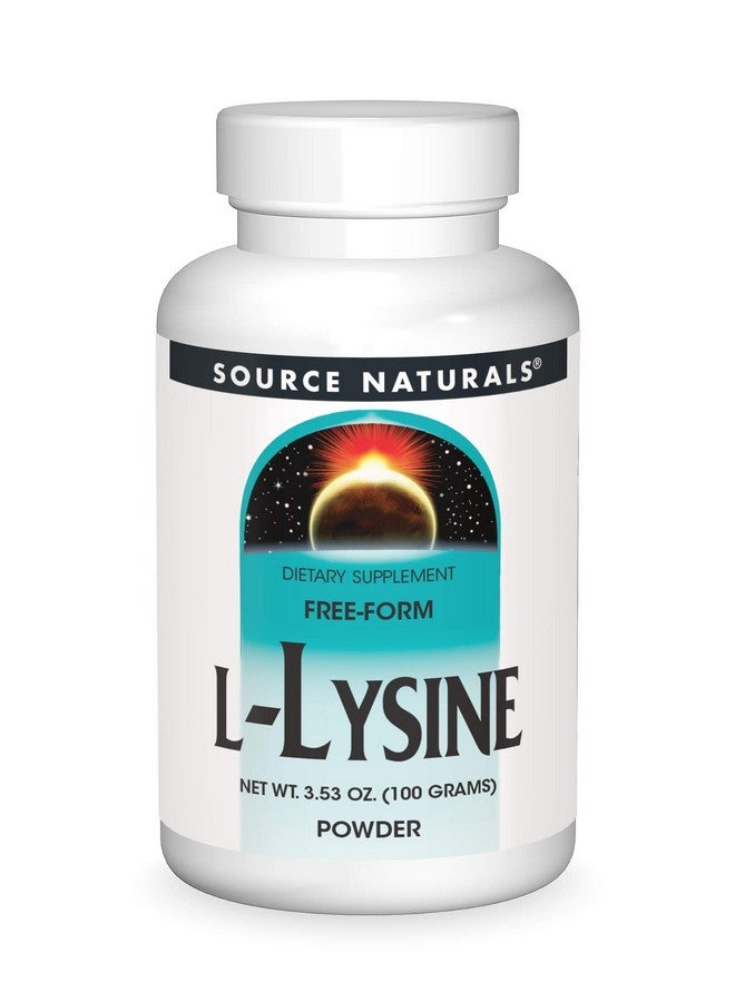 Source Naturals مسحوق لليسين الحر - مكمل حمض أميني يدعم تكوين الطاقة والكولاجين 100 جرام - Image 1