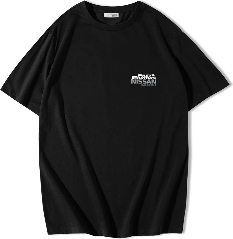 بي ار زد كولكشن Oversize Fast & Furious Nissan Skyline R34 T-Shirt