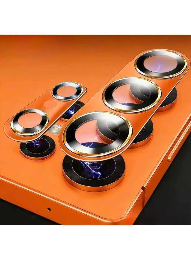 Camera Lens Protector for Samsung S26 Ultra, Full Coverage 9H Tempered Glass Ring Cover, Matte Metal Plate, Case Friendly | Orange