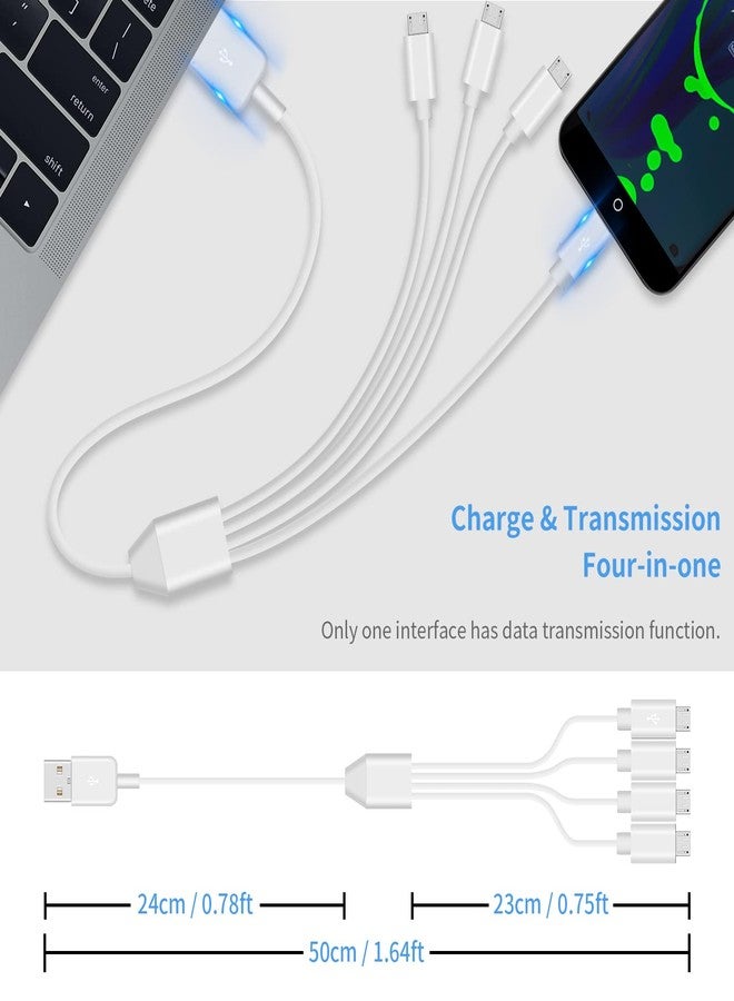 Duttek Multi Micro USB Charging Cable 1.5FT, 4 in 1 Micro USB Splitter Charge Cable, Suniversal Chargers for Cell Phones and More (White) - Image 2