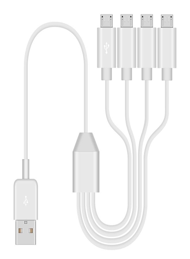 Duttek Multi Micro USB Charging Cable 1.5FT, 4 in 1 Micro USB Splitter Charge Cable, Suniversal Chargers for Cell Phones and More (White) - Image 1