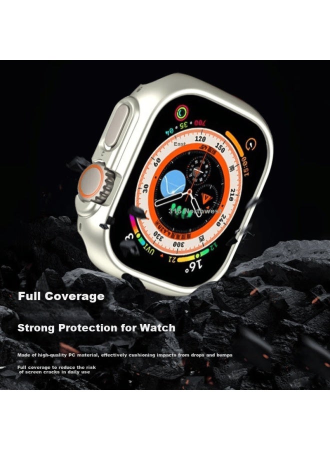 KMaxAI حافظة حماية وسكرين بروتيكتور لساعات آبل Kmaxai Apple Watch Ultra 3 - الجيل الثاني/الأول، فيلم زجاج مقوى لساعات آبل Ultra 3 49 مم، أسود - Image 2