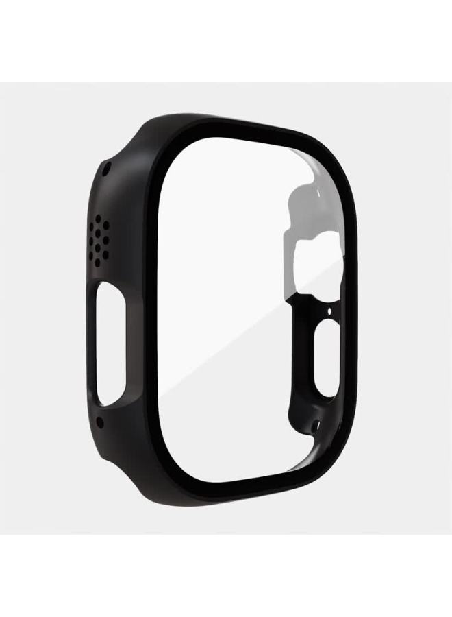 KMaxAI حافظة حماية وسكرين بروتيكتور لساعات آبل Kmaxai Apple Watch Ultra 3 - الجيل الثاني/الأول، فيلم زجاج مقوى لساعات آبل Ultra 3 49 مم، أسود - Image 3