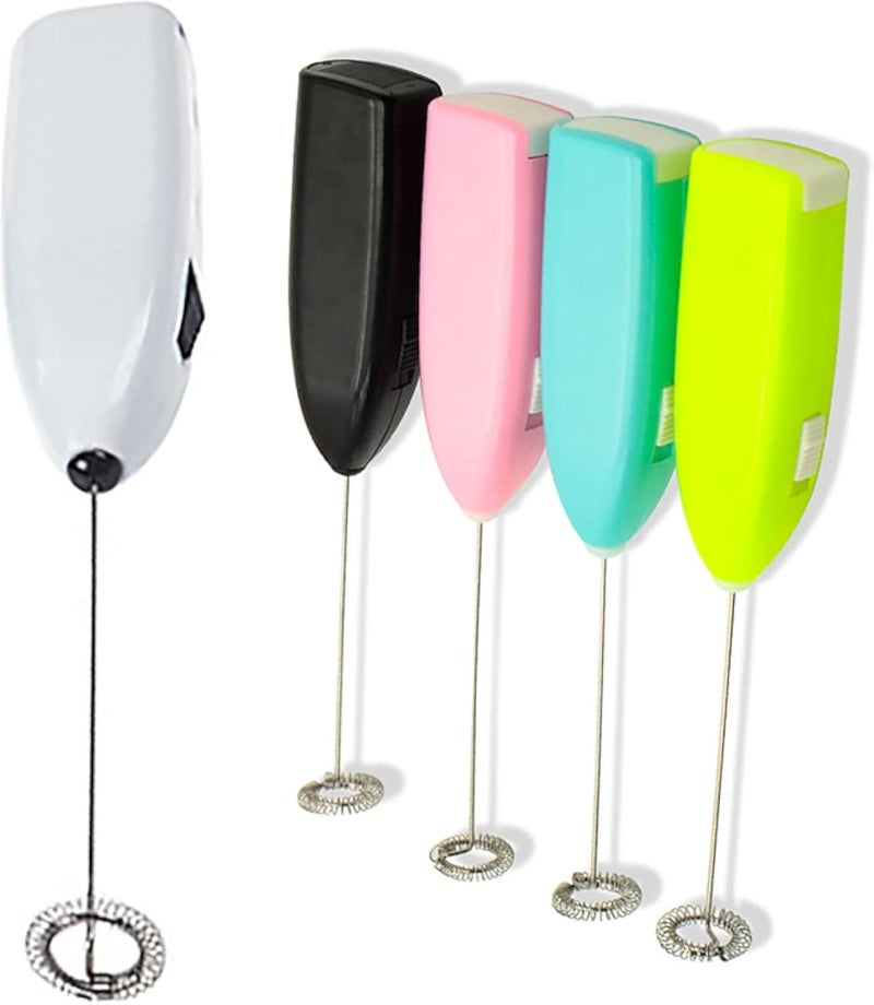 Milk Frother, Electric Whisk, Mini Kitchen Stirrer Handheld for Coffee, Egg, Milk Shake - Stainless Steel Battery Operated Mixer and Drink Whisk