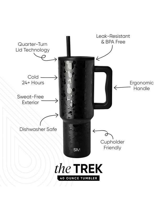 Simple Modern Disney 40 oz Tumbler with Handle and Straw Lid | Insulated Reusable Stainless Steel Water Bottle Travel Mug | Gifts for Women Men Him Her | Trek Collection | 40oz | Iconic Mickey - Image 2