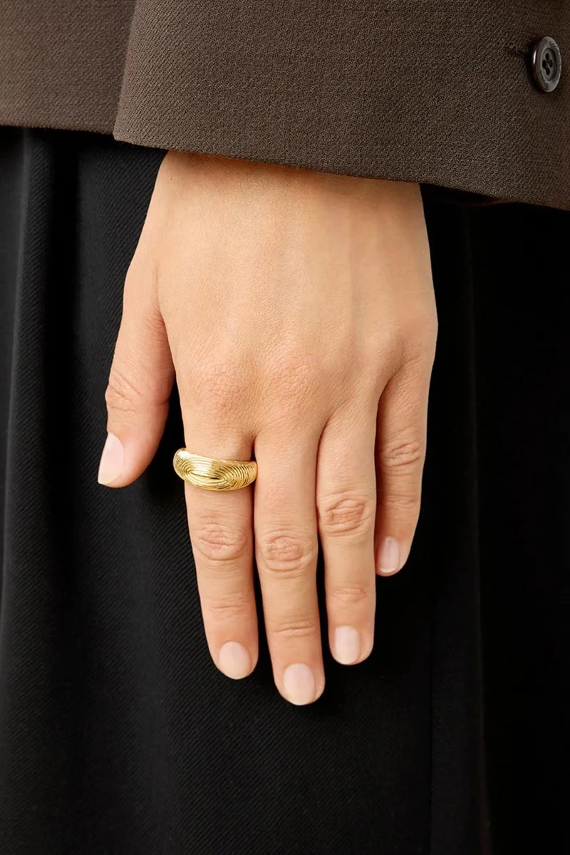 LIE STUDIO Gleaming Pebbled Sculpted Ring