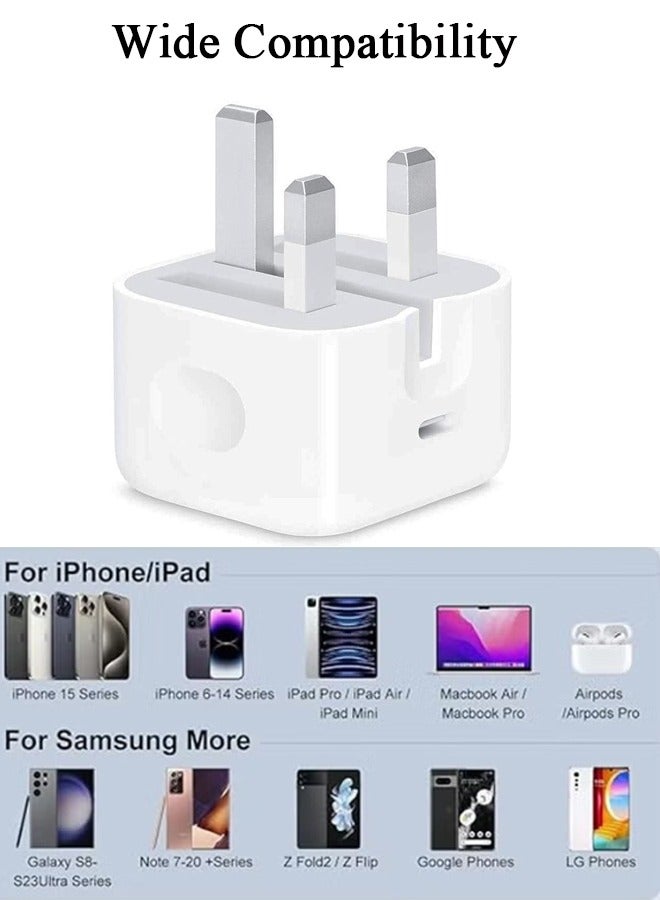 Manningwang 40W Fast Charger USB C Wall Fast Charger with 1M Type C to lightning Charging Cord Compatible with iPhone 14 Pro/13 Pro/12/12 Pro Max/11/XS Max/XS/XR/X/8 - Image 5