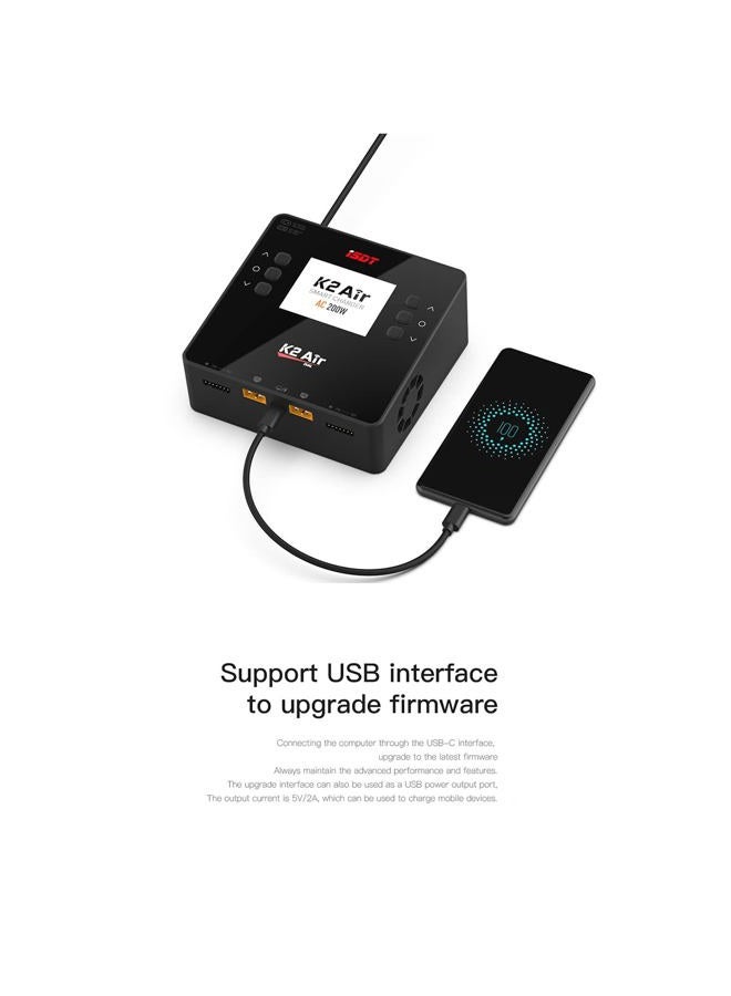 iSDT K2 AIR Lipo Balance Battery Charger 1-6S AC 200W DC 500Wx2 20A Smart Charger for LiFe, Lilon, LiPo, LiHv/Pb/NiMH - Image 5