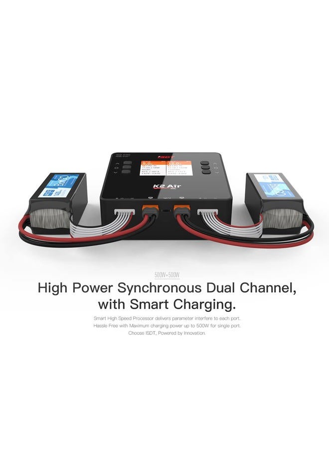 iSDT K2 AIR Lipo Balance Battery Charger 1-6S AC 200W DC 500Wx2 20A Smart Charger for LiFe, Lilon, LiPo, LiHv/Pb/NiMH - Image 2
