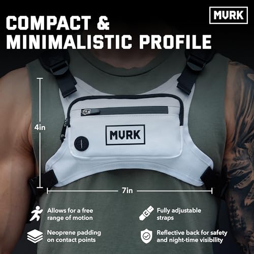MVRK Water Resistant Chest Pack - Minimalist Running Vest for Workouts, Running Phone Holder with Extra Storage, Lightweight Running Pack, Running Backpack (Off-White) - Image 4