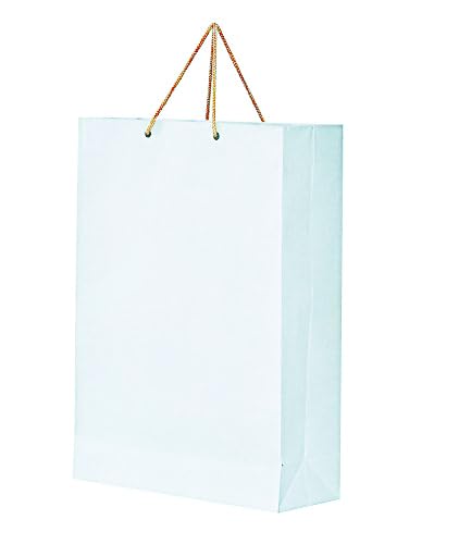 PPJ ® - PLAIN WHITE (CORPORATE GIFTING)- PAPER CARRY BAG (30 PCS),16 Inch X 12 Inch X 4 Inch for RETURN GIFT/HAPPY BIRTHDAY/RETURN GIFTS/GIFTS/GIFT BAGS/GIFT COVERS (Pack of 30) - Image 1