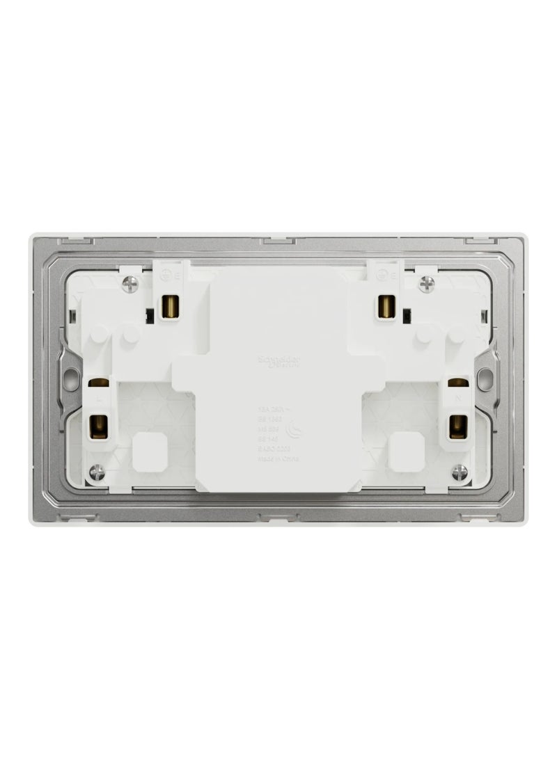Schneider Electric Switched socket with USB, Unica X, 13A, 250V, 2 pole, type A+C, 21W, stainless steel - NUX25DACQUS_SS - Image 3