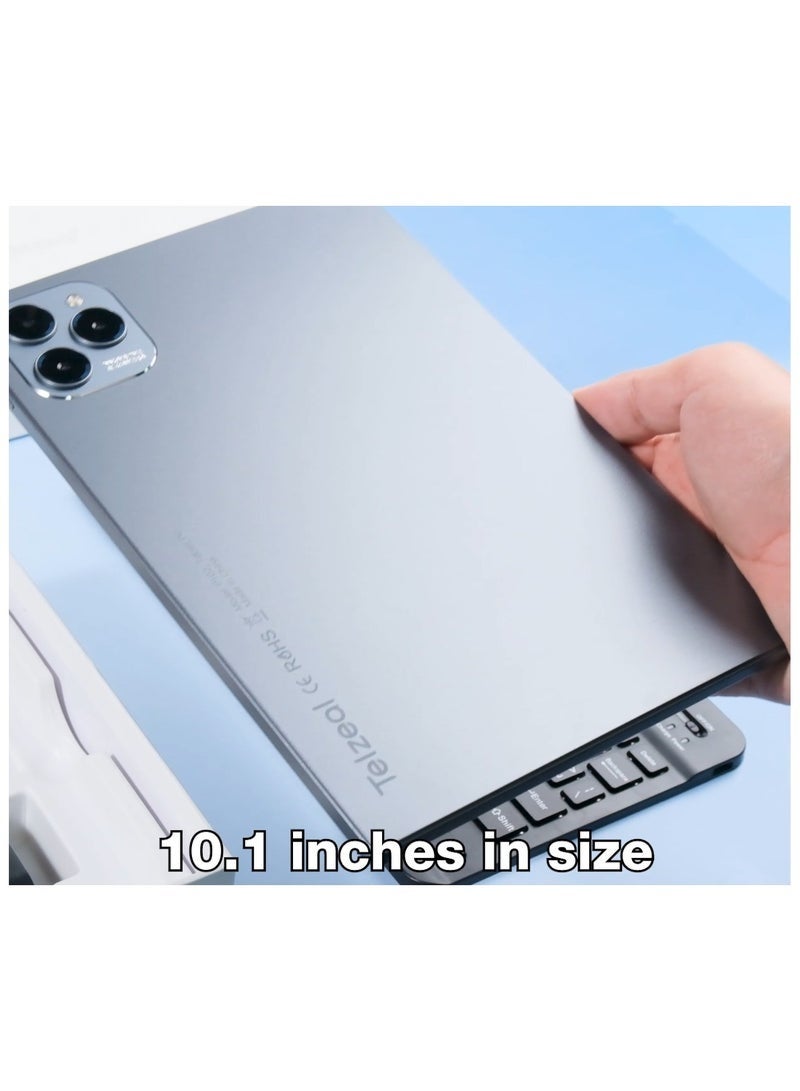 Telzeal P102 10.1-Inch Android 13 Tablet | 8GB RAM + 512GB Storage | Dual SIM 4G LTE + 5G WiFi | 10000mAh Battery | Wireless Keyboard & Mouse | Slim Green Design - Image 2
