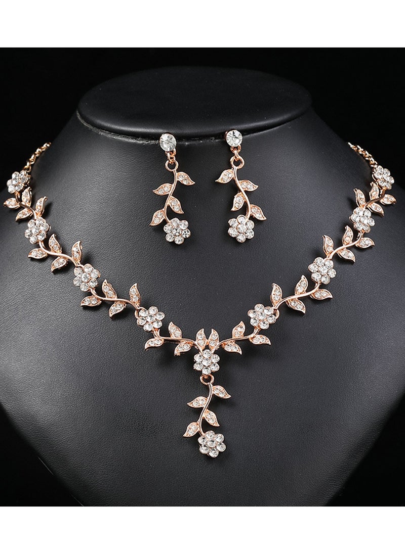 Sharpdo - 2-Piece Elegant Retro Necklace and Earrings Set - Image 1