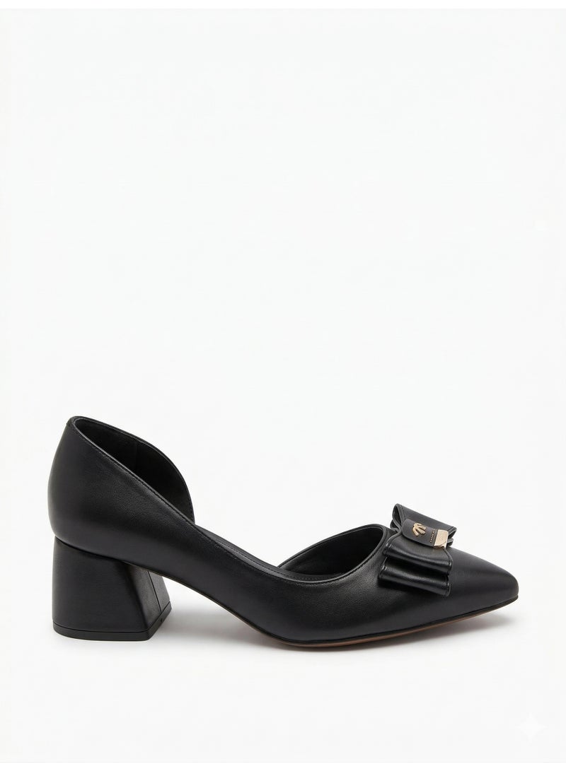 لايف ستيلاش  أحذية كعب متوسط جلد مع ربطة GZ-905 - أسود - Image 3