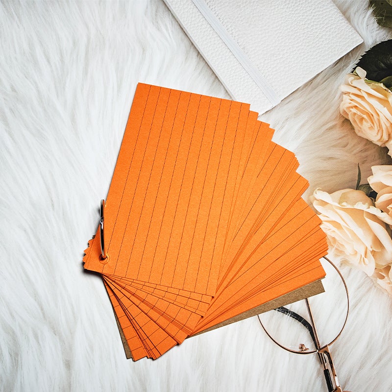 Generic Index Ringed Mini Notepad with Lined Pages Orange 