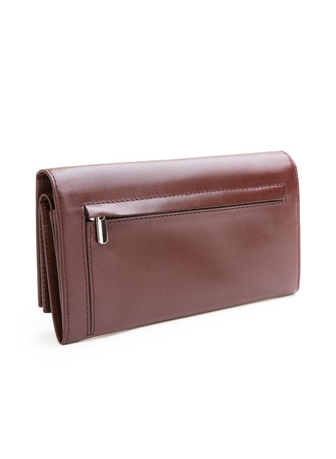 NIBEMINENT Genuine French Leather Checkbook Wallet Tea  - Image 2