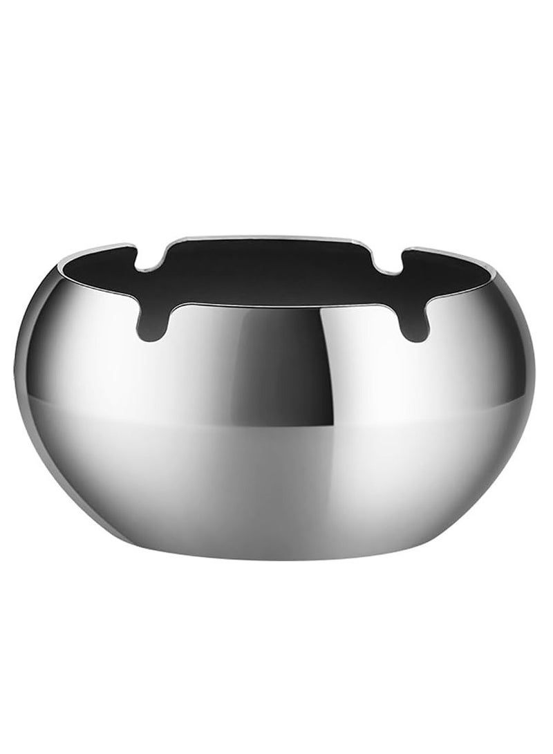 Ashtray, Stainless Steel Windproof Ash Tray for Home Office Hotel Patio Indoor Outdoor (Silver, Large) - Image 1
