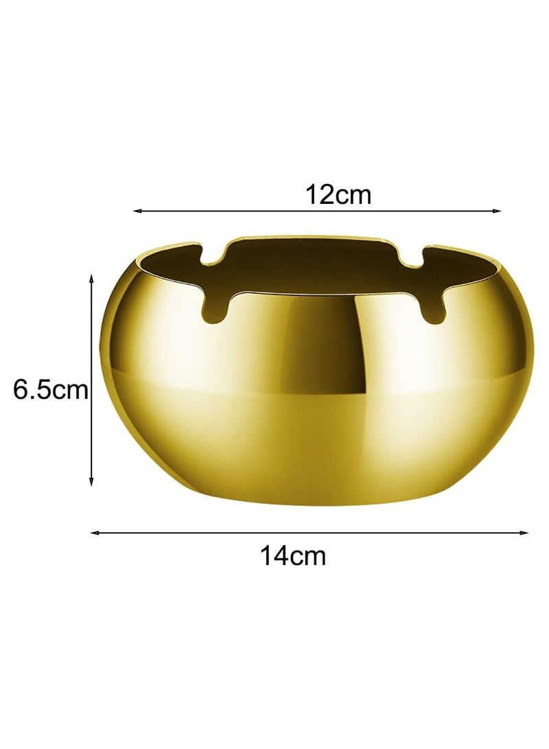 Ashtray, Stainless Steel Windproof Ash Tray for Home Office Hotel Patio Indoor Outdoor (Silver, Large) - Image 2