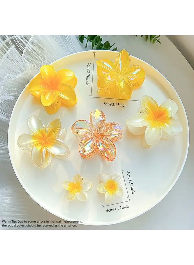 Rose Pink Floral Hair Clips 7pcs Bohemian Style Hairpins for Women Everyday Accessories - Image 3