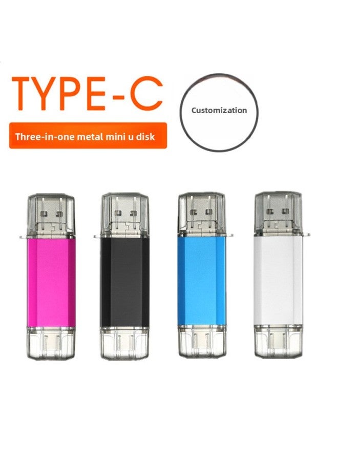 New Creative U Disk TYPE-C Android Mobile Phone Computer Three-in-one USB 32G64G Lettering Gift U Disk 