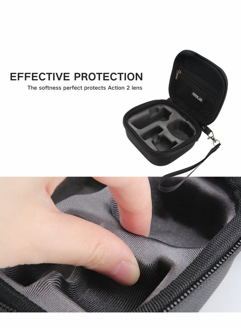 Y&D - Mini Carrying Case Protective Storage Bag with Surface-Waterproof for DJI Action 2 Dual-Screen Combination Accessory Drop-Proof Box Travel and (Black) - Image 1