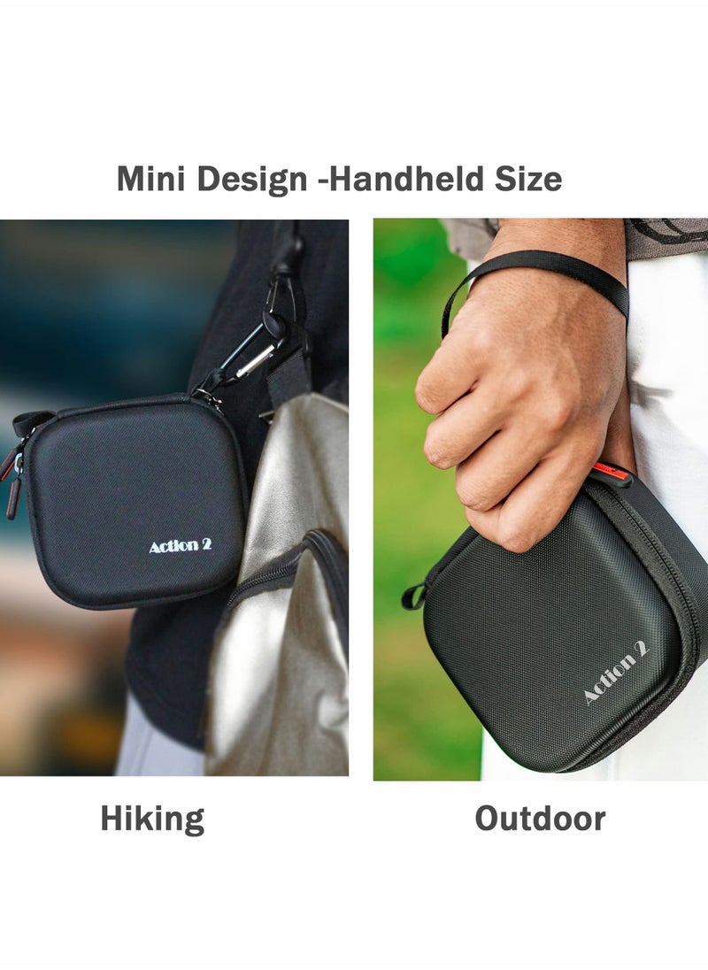 Y&D - Mini Carrying Case Protective Storage Bag with Surface-Waterproof for DJI Action 2 Dual-Screen Combination Accessory Drop-Proof Box Travel and (Black) - Image 1